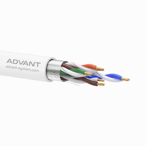 Exposed Ethernet cable with twisted pairs