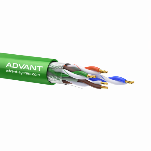 Exposed twisted wires in green cable